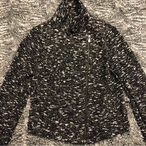 Banana Republic Black & White Tweed Moto Jacket Sz 8